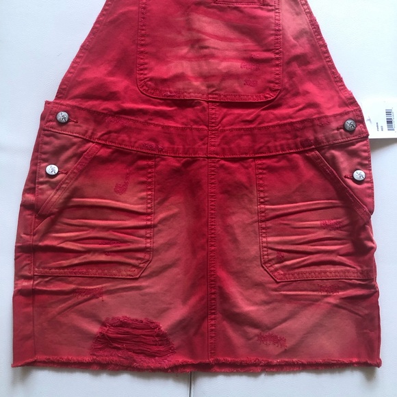 PRPS Mini Overall Red Dress Size L - Picture 4 of 10